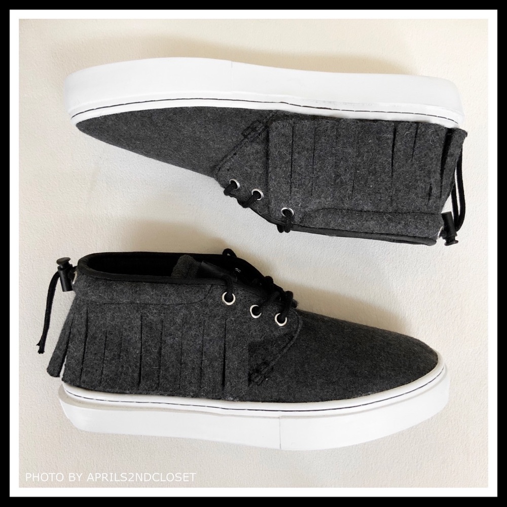 CLEAR WEATHER FRINGE GREY WHITE MID LOW TOPS A2C - Picture 6 of 8